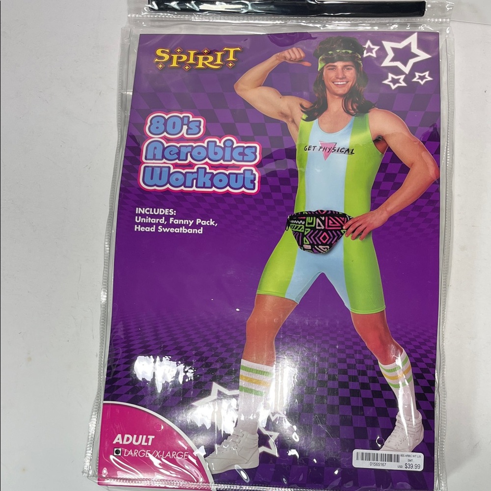 Spirit Halloween 1980s Men's Aerobics Workout Costume - Adult Large/Extra-Large